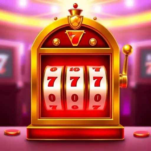 Machine à sous dorée avec jackpot de 7