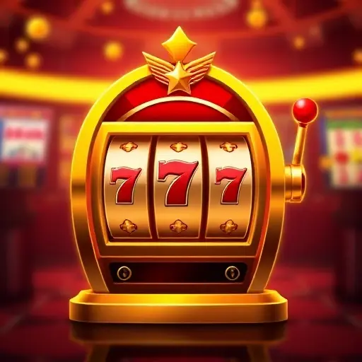 Slot machine avec trois 7 et monnaie dorée